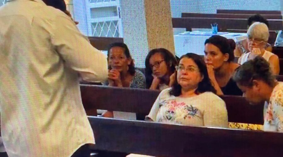 Curso de Mariologia: Forania Nossa Senhora Mãe de Deus. Padre João Francisco Batista da Silva. Bairro Nossa Senhora de Lourdes, Juiz de Fora, Minas Gerais/MG, Brasil. Registro de Capoeira Mestre Polêmico - Professor João Couto Teixeira. IMG_3561. 7,21 GB. 19h30. 20 de fevereiro de 2019. 01A.