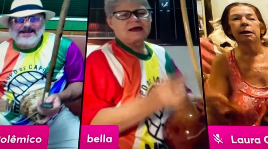 Orquestra Harmônica de Berimbaus: Universidade Livre de Estudos Culturais da Capoeira - Universidade da Capoeira - UNICAPOEIRA, Grupo de Capoeira Meia Lua - Fundado em 29 de maio de 1962 e Instituto de Educação Socioambiental - IESAMBI. Berimbaus - Toques e Cantos. Bella - Maria Isabel Melotti Xible, Laura Cavalieri Bisio e Salete Libardoni. Sala de Entrar, Tigüera 360, Juiz de Fora, Minas Gerais/MG, Brasil. Registro de Capoeira Mestre Polêmico - Professor João Couto Teixeira. IMG_2215. 5,29 GB. 19h05. Sábado, 06 de Novembro de 2021.