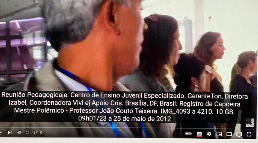 Centro de Atendimento Juvenil Especializado - CAJE, Unidade de Internação do Plano Piloto - UIPP: Reunião Pedagógica. Universidade Livre de Estudos Culturais da Capoeira - Universidade da Capoeira - UNICAPOEIRA, Instituto de Educação Socioambiental - IESAMBI e Grupo de Capoeira Meia Lua - Fundado em 29 de maio de 1962. Gerência Wellington Costa, Direção Professora Izabel Ledes, Coordenação Professora Vivi - Avelina Neves e Apoio Professora Alma Cristiana Filardi de Moura. UNIEURO, Brasília, Distrito FederalDF, Brasil. Registro de Capoeira Mestre Polêmico - Professor João Couto Teixeira. IMG_4093 a 4210. 10 GB. 09h01. Quarta-feira, 23 a 25 de Maio de 2012. HD 720p.
