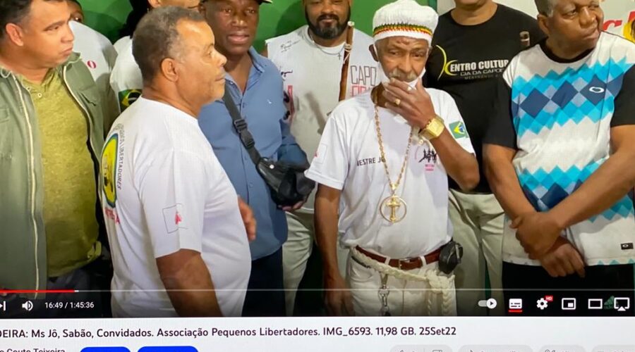 Universidade Livre de Estudos Culturais da Capoeira - Universidade da Capoeira - UNICAPOEIRA, Instituto de Educação Socioambiental - IESAMBI, Grupo de Capoeira Meia Lua na Escola - Fundado em 29 de Maio de 1962 e Associação de Capoeira - ASCA. Mestres Jô - João Mendes Batista Barbosa Filho, Sabão - João Batista Lage Barbosa e Convidados. Associação de Capoeira Pequenos Libertadores. Rua Luis Basílio Castor, Número 259, Bairro Santa Luzia, Juiz de Fora, Minas Gerais/MG, Brasil. Registro de Capoeira Mestre Polêmico - Professor João Couto Teixeira. IMG_6593. 11,98 GB. 10h26. Domingo, 25 de Setembro de 2022. HD 1080p.