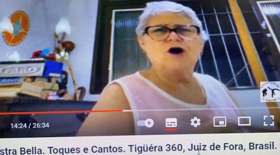 Berimbaus - Revisão de Toques e Cantos. Bella - Maria Isabel Melotti Xible. Aplicativo Microsoft Teams - Primeira Experiência. Sala de Entrar, Tigüéra 360, Juiz de Fora, Minas Gerais/MG, Brasil. Registro de Capoeira Mestre Polêmico - Professor João Couto Teixeira. IMG_9294. 3,02 GB. 18h34. Quinta-feira, 30 de Novembro de 2023. HD 1080p. Universidade Livre de Estudos Culturais da Capoeira - Universidade da Capoeira - UNICAPOEIRA, Instituto de Educação Socioambiental - IESAMBI, Associação de Capoeira - ASCA e Grupo de Capoeira MEIA LUA - Fundado Terça-feira, 29 de Maio de 1962. Orquestra Harmônica de Berimbaus. Berimbaus - Toques e Cantos com Diferentes Afinações, Simples e Dobrados, segundo ensinamentos dos Mestres Marco Aurélio de Moraes Barros (in Memoriam) e Reynaldo Teixeira Alves, do Grupo MEIA LUA, adaptados por Mestre Polêmico. Seja membro deste canal e ganhe benefícios: https://www.youtube.com/channel/UCE6HrA5Y_VZ4-hgw8FG13aw/join