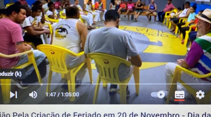 Reunião Pela Criação de Feriado em 20 de Novembro - Dia da Consciência Negra. Rua Porfírio Barbosa de Albuquerque, 316, CEP 36.033-010, Bairro Teixeiras, Juiz de Fora, Minas Gerais/MG, Brasil. Registro de Capoeira Mestre Polêmico - Professor João Couto Teixeira. IMG_9200. 7,38 GB. 18h52. Segunda-feira, 30 de Outubro de 2023.