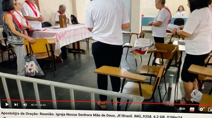 Apóstol@s da Oração ao Sagrado Coração de Jesus: Reunião. Salão Paroquial, Igreja Nossa Senhora Mãe de Deus, Bairro Nossa Senhora de Lourdes, Juiz de Fora, Minas Gerais/MG, Brasil. Registro de Capoeira Mestre Polêmico - Professor João Couto Teixeira. IMG_9358. 6,24 GB. 16h00. Sexta-feira, 01 de Março de 2024. HD 1080p. Universidade Livre de Estudos Culturais da Capoeira - Universidade da Capoeira - UNICAPOEIRA, Instituto de Educação Socioambiental - IESAMBI, Associação de Capoeira - ASCA e Grupo de Capoeira MEIA LUA - Fundado Terça-feira, 29 de Maio de 1962. Seja membro deste canal e ganhe benefícios: https://www.youtube.com/channel/UCE6HrA5Y_VZ4-hgw8FG13aw/join